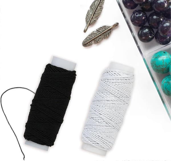 Elastisk Sytråd 2-pak, 30m hver, Multipurpose Sort & Hvid Rynketråd