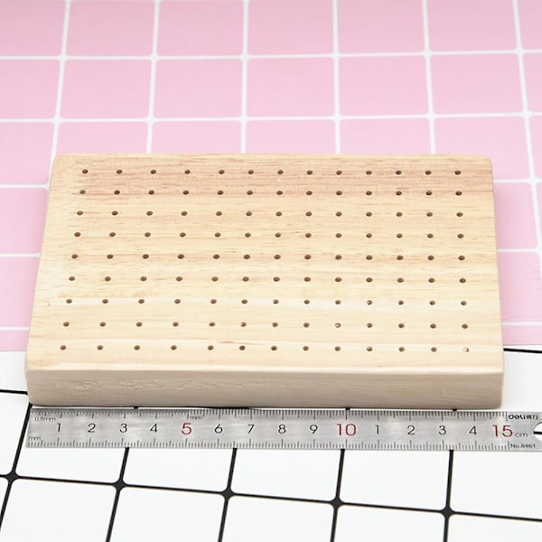 Treholder for matspyd, forretter, frukt, matpresentasjon med hull Beige 15x10cm
