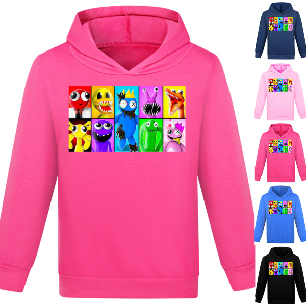 Barn ROBLOX Rainbow friends Casual Hoodie Pullover Sweatshirt Rose red 160cm