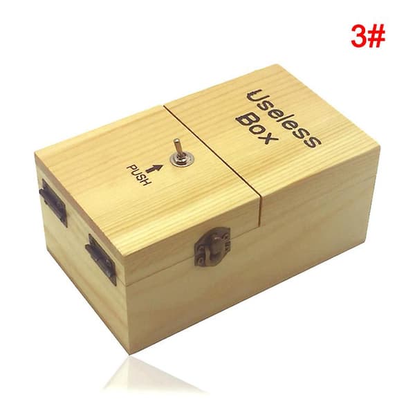 Tryck-typ Useless-Box Leksak Stressavlastning Underhållande Låda för Present Brown 1