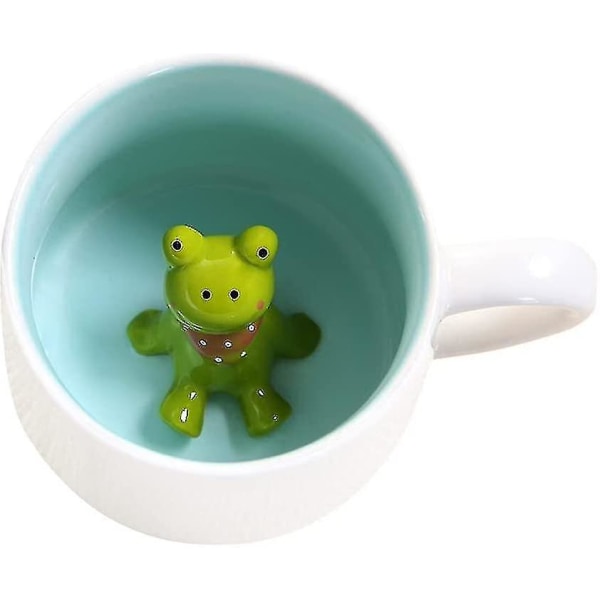 Ny, søt frosk kaffekrus, keramisk krus med 3D dyr