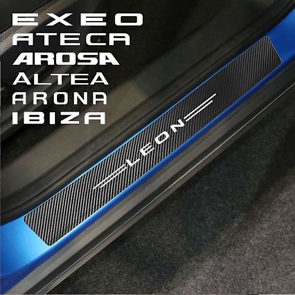 Auton ovien kynnyslistatarrat suojaavat tarvikkeet Seat Ibiza Leon Arona Altea Ateca Tarraco Alhambra Arosa Exeo Mii Toledo For Ateca Black Red