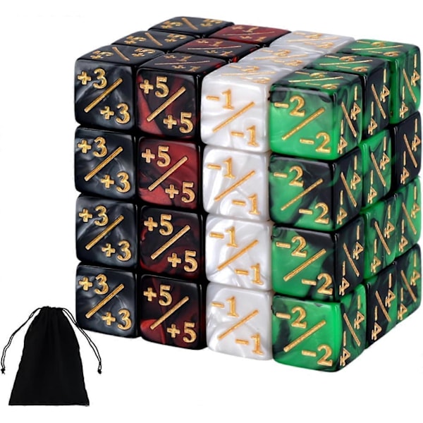48 stk Akryl Terning Tællere Token Terninger, til Magic The Gathering Terning Sæt D6 Terninger