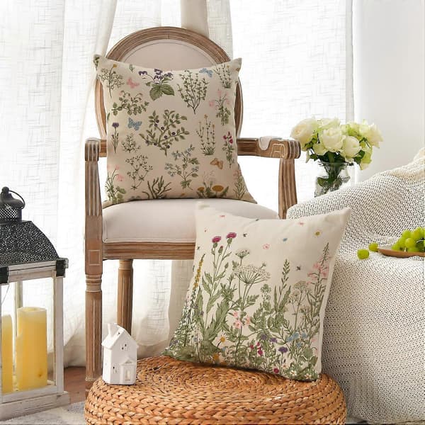 Prydnadskuddar Set om 2, 45 x 45 cm Vårhelg Kuddfodral Dekoration för Soffa