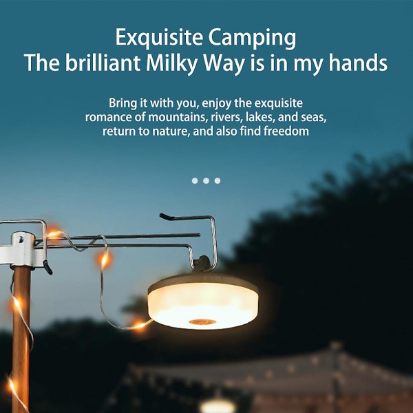 Vattentäta, bärbara och hopfällbara utomhusstränglampor för camping coloured light10m