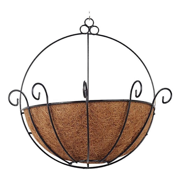 Halvrund planteringskorg väggmonterad planteringskruka utomhus kokos trädgårdsinredning 30cmx30cm
