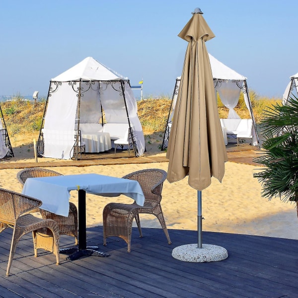 3m Rund Haveparasol Udendørs Terrasse Solskygge Baldakin 3m 6/8x Arm 300cm x 6k Agate Green