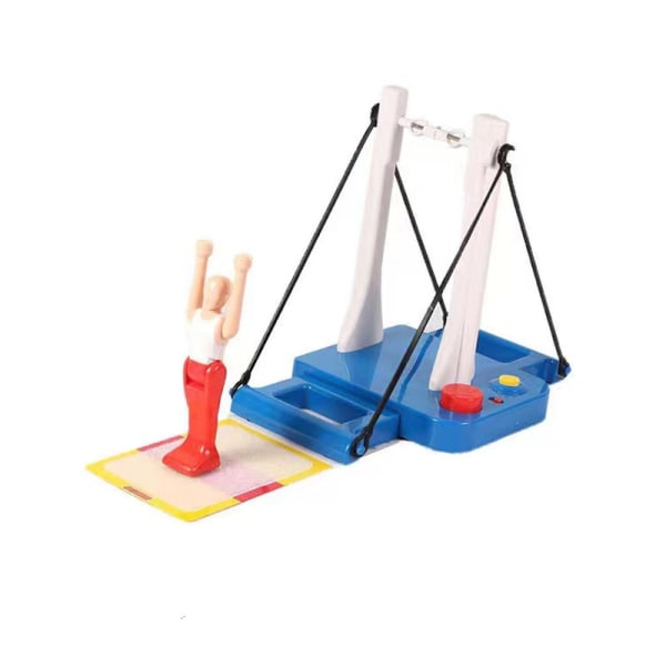 Gymnastikk horisontal bar Liten leke flip gymnastikk maskin spill barn skrivebord leker  [DmS] blue