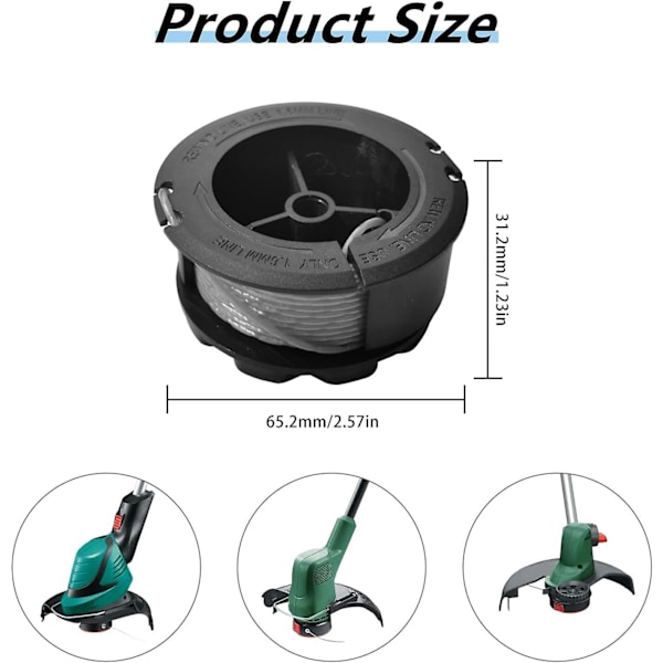 F016800570 Ersättningsspole 16mm 6m för Bosch Universal GrassCut 18 18-26 18-260 Grästrimmer (4 spolar) 6 spools