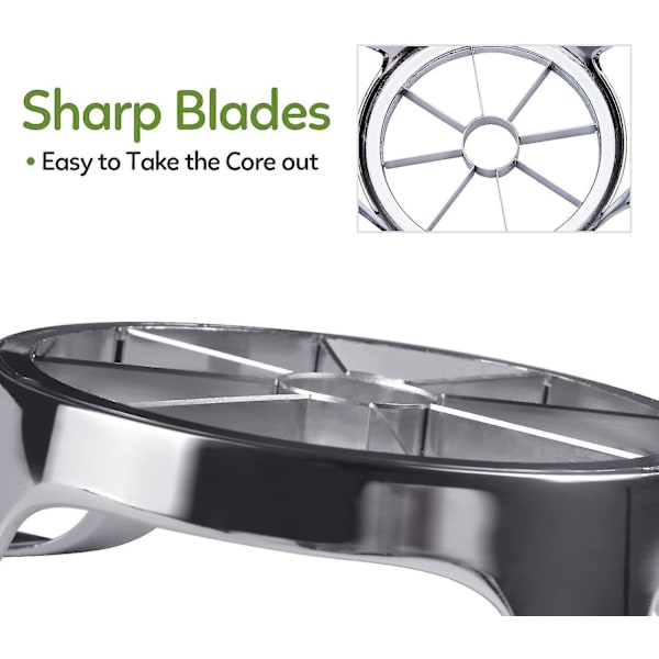 Æble Skærer Hårdt Brugt Kommerciel Æble Skærer Æble Kernefjernere Og Deler Rustfrit Stål, 8 Blade Æble Skærer 1pcssølv