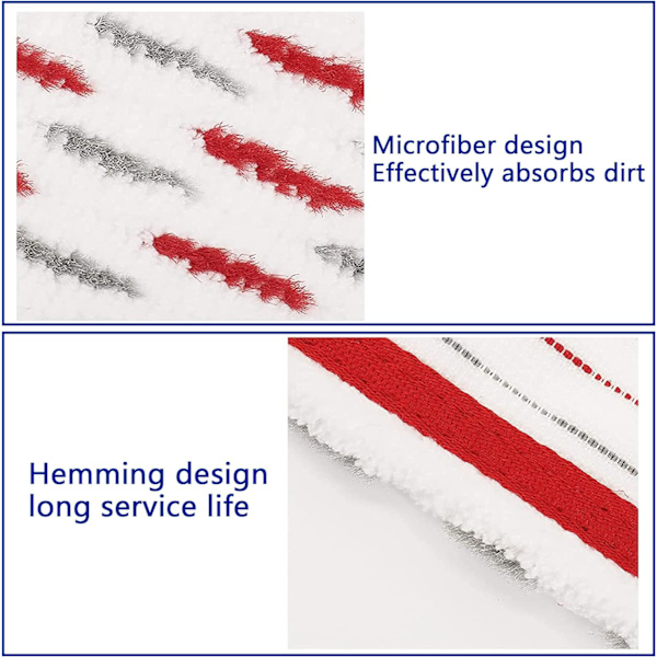 2-i-1 Mikrofiber Moppklut Hodeutskifting Superabsorberende & Støvbestandig Rød