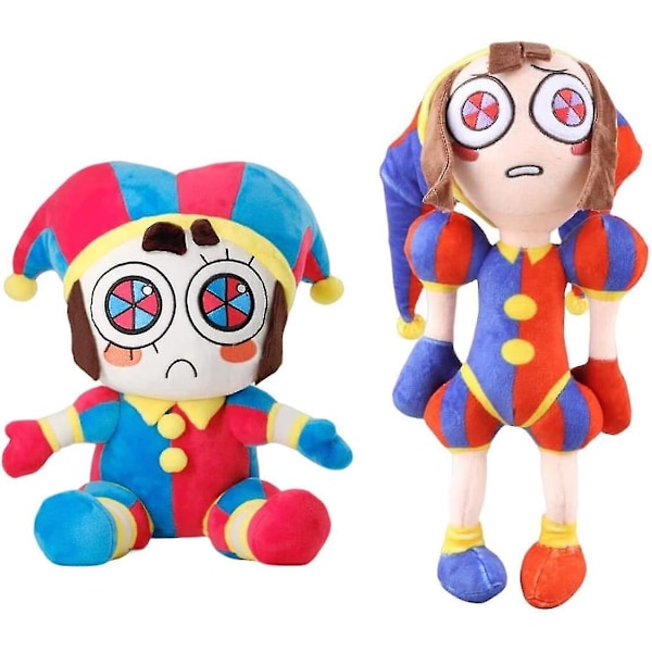 Fantastiske Digital Circus Plush Pomni og Jax - Søte Plysjfigurer (2 stk) | Ideelle Bursdagsgaver for Voksne og Barn Pomni ab