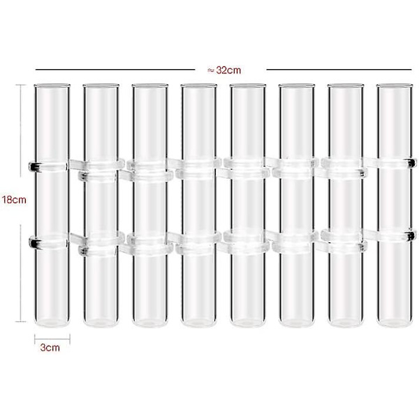 Hengslet Blomster Vase Reagensrør, 8 stk Reagensrør Blomster Vaser Plante Display Holder, Bord Senterstykker Vase Med Børst 8Pcs L- 18 x 3 cm