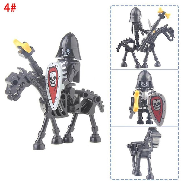 Halloween Skeletridderfigurer Byggeklodser Soldat Hest Samle Legetøj 8#