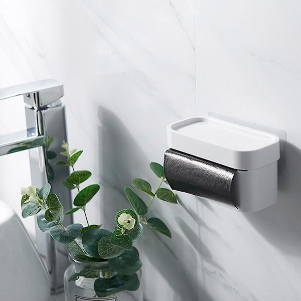 Veggmontert søppelposeoppbevaringsboks Multipurpose søppelposeholder Stor kapasitet Bærepose dispenser White