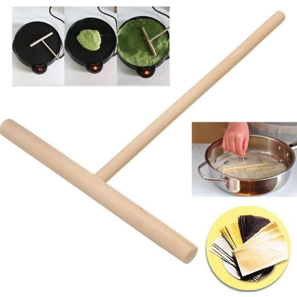 Crepe-rake, Crepe-smet Dispenser, Trä Crepe Maker, Köksredskap