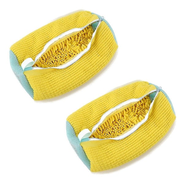 Skotvättpåse, Tvätmaskin Skotvättpåse, Skotvättpåse, Skorengörings Tvättsäck 2-pack Yellow