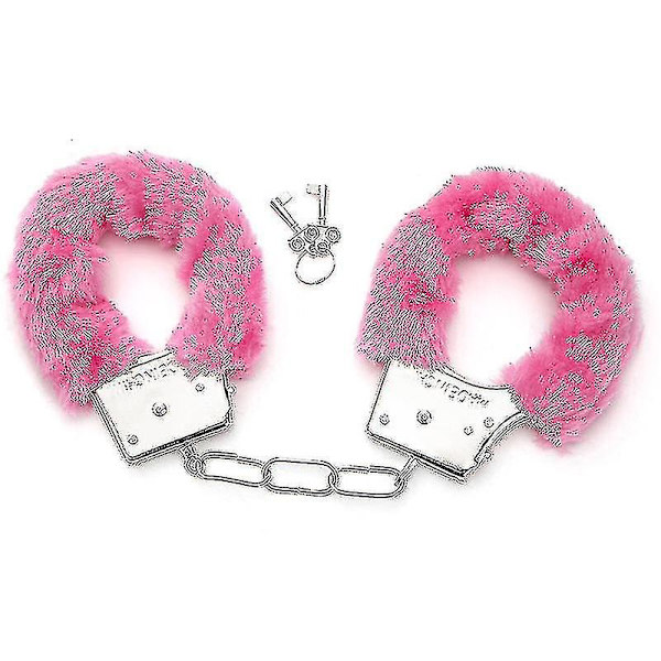 Metallhåndjern med 2 nøkler for cosplay politi rollespill leketøy [DmS] Pink