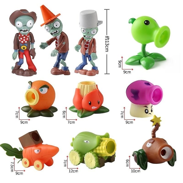 Ægte 15 Pak Plants Vs Zombies 2 Katapult Legetøj Drenge Spil Legetøj S  [DmS] 686-8 C Set With Box