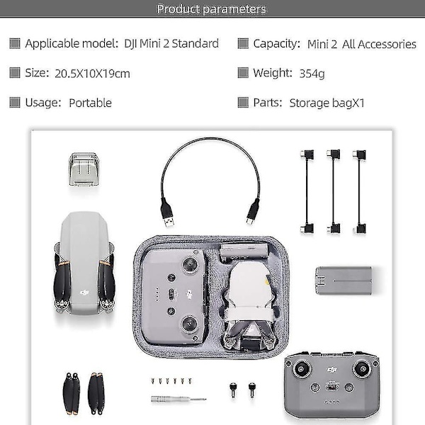Mini 2 Se taske etui vandtæt stødsikker opbevaringspose beskyttelse hardcase til Dji Mini 2 Se / Mini 2 drone og fjernbetjening [DM]