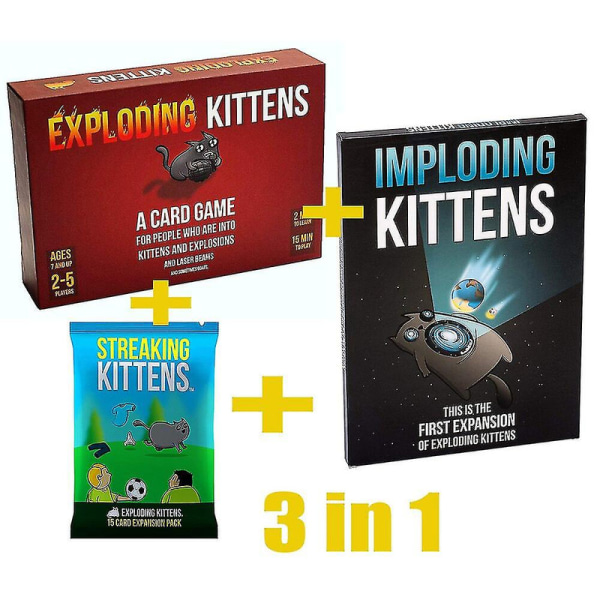 Du Har Fått Krabbor Av Exploding Kittens Familjespel Bordsspel Roligt Vuxen Brädspel Multiplayer Kortspel Semesterpresent [DmS] 3 in 1