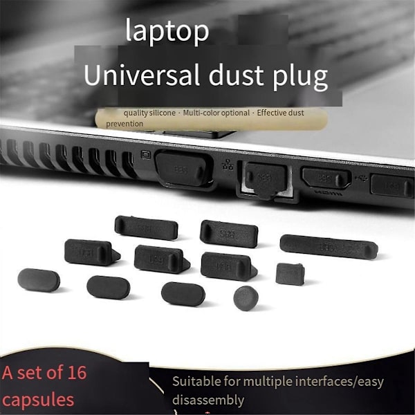 16 stk. Støvpropper Laptop Universal USB Støvpropper Computer Interface Vandafvisende Dæksel (hs)