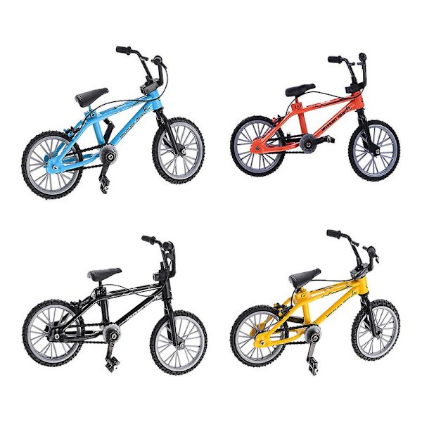 4 stk. Fingercykler Mini Finger Mountain Bikes Dobbeltstang Finger Legetøj [DmS] 11X8CM