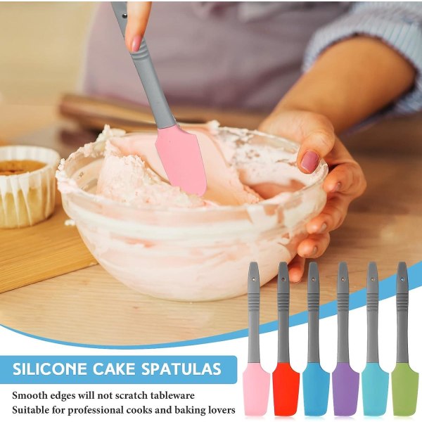 12-pack Små Silikon Spatlar Värmebeständiga Icke-klibbiga Flexibla Kökspatlar För Blött Husdjursmatburkar Matlagning Bakning Skrubbning Blanda Verktyg