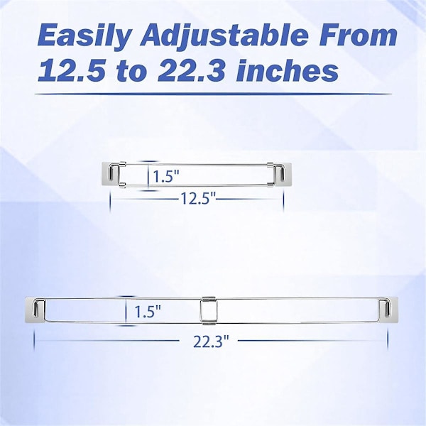RV Secure Justerbara Stänger, Rostfria Stänger, Mat- & Dryckstabilisatorer för RV-Kylskåp (2-pack) Silver