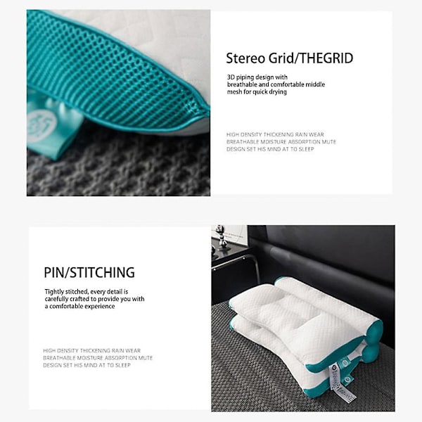 Ergonomisk Gännedunskudde för Bättre Sömn - Halsstöd i Gännedun sky bule4060710g