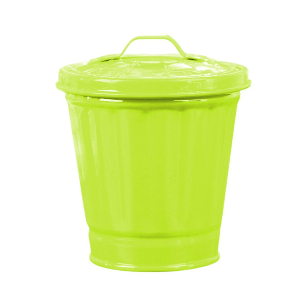Stasjonær søppelbøtte med lokk, bøtteform, lekkasjesikker søppelbeholder, belagt, stor åpning, søppelbøtte BY Green One Size