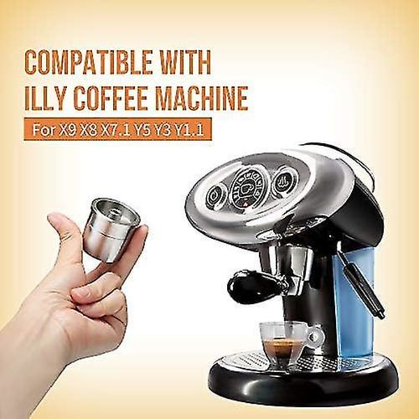 Genanvendelig Kaffe Kapsel, Rustfrit Stål Kapsel Italiensk Koncentreret Kaffe Filter Kompatibel Med Illy Kaffe Maskine Til X9 X8 X7.1 Y5 Y3 Y1.1 LLWL
