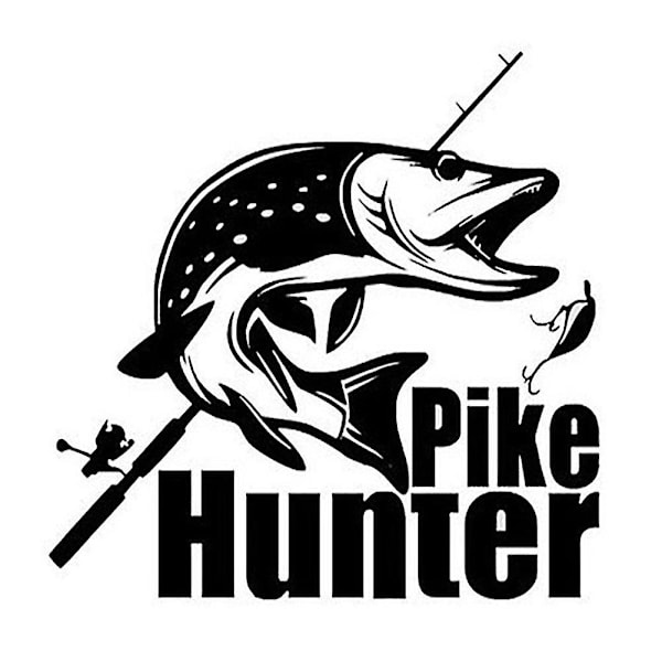 Pike Hunter Fiskeri Hætte Bagklap Sidevindue Dekal Bil Lastbil Sticker Dekoration (FMY)