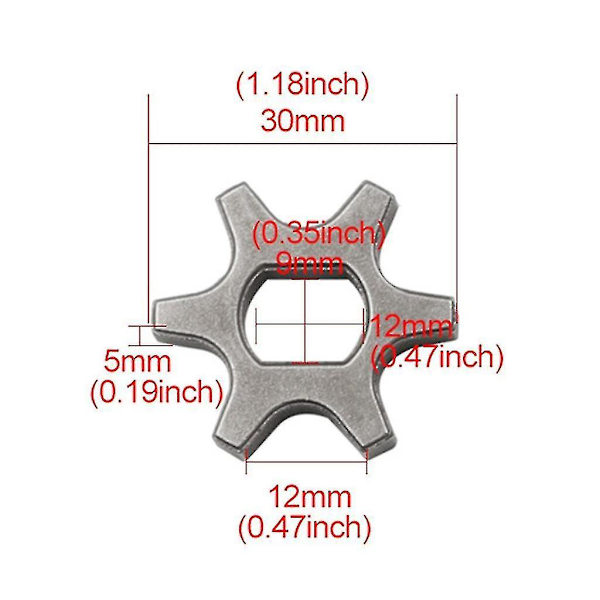 Ketjusahaketin ketjun hammaspyörä vaihteisto vaihtohammaspyörä sähkötyökalu 6 tooth sprocket 912