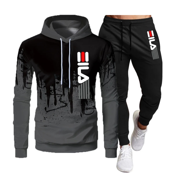 2023 Höst och vinter hoodie kostym herrmode hoodie byxor casual jogging kostym sportkläder sweatshirt 1 XL