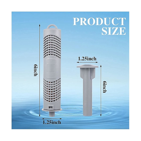 2 stk. Spa Mineral Ion Filter Stick Spa Mineral Sticks Whirlpool Zink Mineral Ion Stick Grey