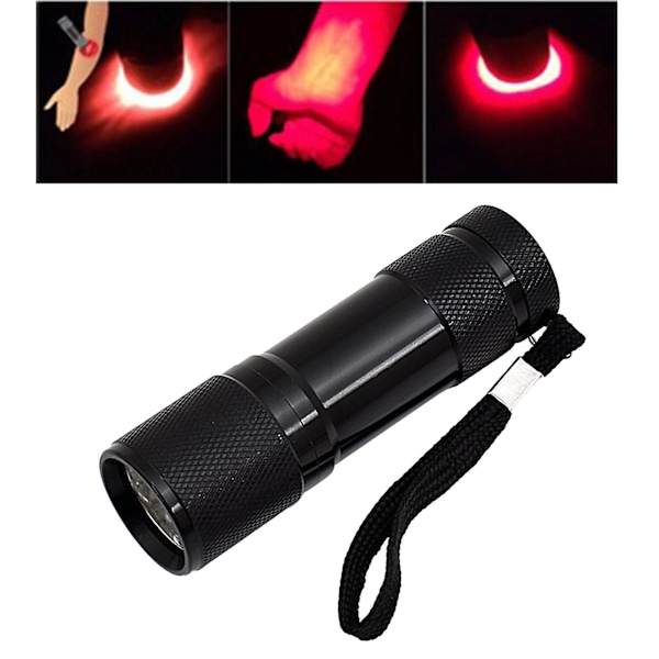 9 LED 670nm Röd Strålkastare Mot Sämre Syn Röda Ficklampor