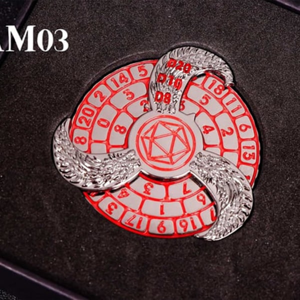 7-i-1 Metal Fingertip Gyro D&D Terninger til Dungeons and Dragons Spinner Terninger Ny Red