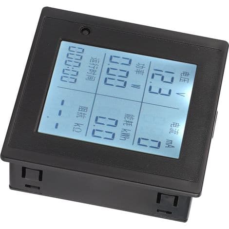 Digital DC 6-200V Voltmeter Amperemeter med Multifunktions LCD-display