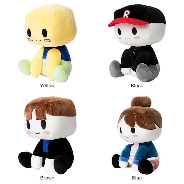 Blox Buddies Plush 7.87in Blox Buddies Noob Buddy Plushie Leketoy For Fans Og Venner Plush Doll Gaver.c Black