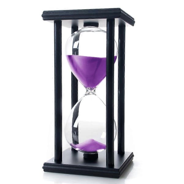 60-minutters timeglas sandtimer, træ, lilla [DB]