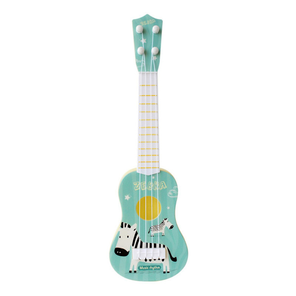 Simuleringsgitarr med fyra strängar Leksak Tidig Utbildning Simuleringsukulele Barnmusikleksaker [DmS] Zebra