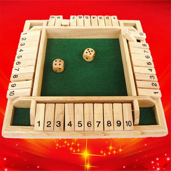 Barnpresent Shut The Box Trä Mathematic Traditionell Pubbräde Tärningsspel Resa 4 Spelare Multi-color