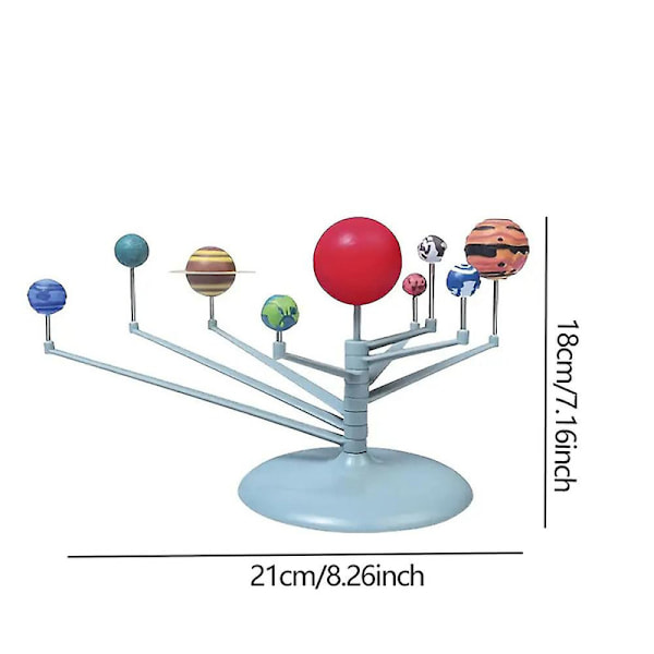 Solsystemmodell DIY-kit Planetariskt instrument 360 graders rotation 9 planetmodeller STEM Astronomi Konst Vetenskap Utbildningsleksaker Present [DmS]