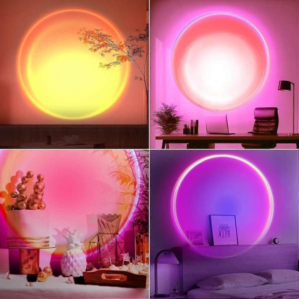 Solnedgangslampe, LED-solnedgangslys, 16 farger som endrer APP-kontroll solnedgangslampe