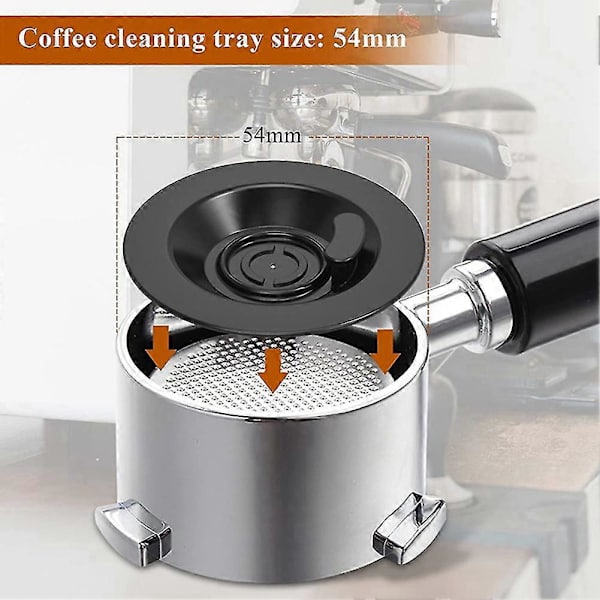 Silikoninen Puhdistuslevy 4 kpl Espresso Backflush Espressokoneille Yhteensopiva Puhdistustabletin kanssa black