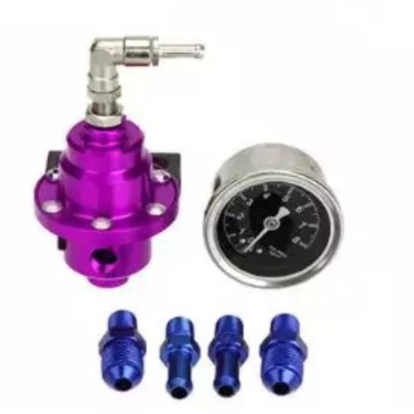 High performance automotive fuel pressure gauge Adjustable fuel pressure regulator-purple