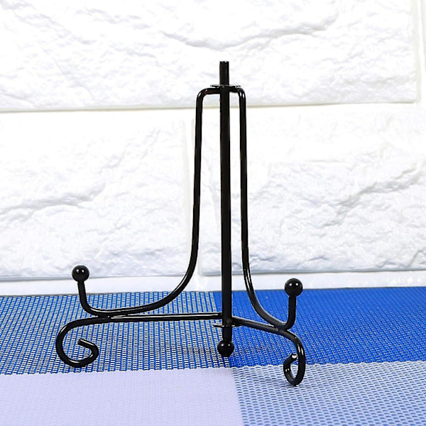 Staffeli Plate Display Stand, Svart Jern Display Stand Plate Holder, Fotorammeholder Stand, Jern Staffeli Klassisk Display Stand For Bowl Plate Photo Fram 4 Inch