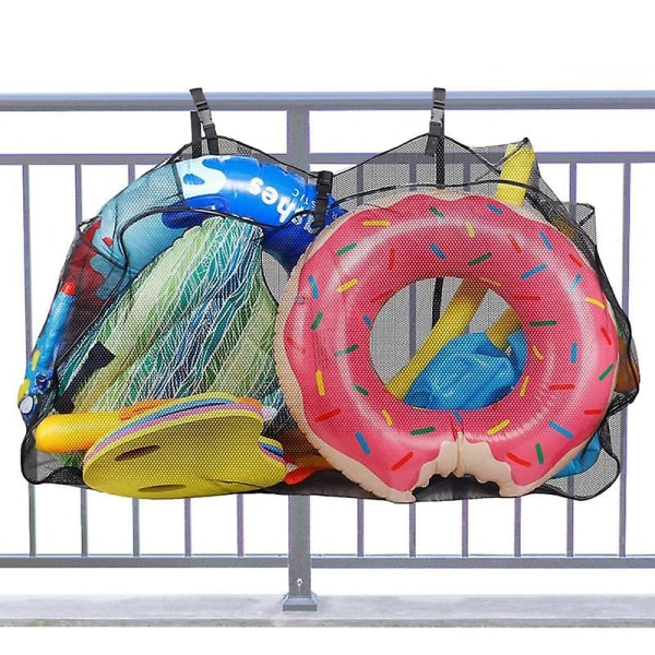 Pool Opblæsbar Opbevaring Pool Legetøjs Organizer Pose | Bolde Beholder Mesh Taske Heavy Duty Netting Tasker Til Pool Flyde &amp; Opblæsbar Black