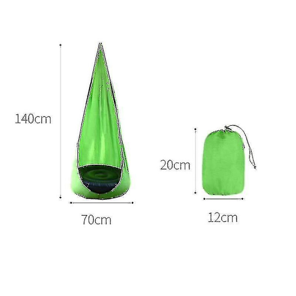 Hengekøye Pod Svingestol for Barn Innendørs Utendørs Bærbar Hengende Stol Sving Hengekøye Hengende Stol Patio Møbler Banmo Green